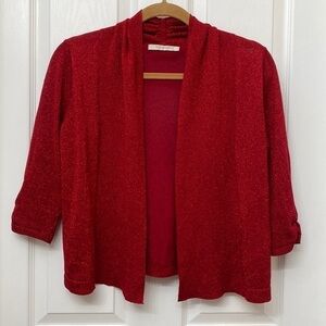 Woolworths Open Front Cardigan Red Shimmer Size Small